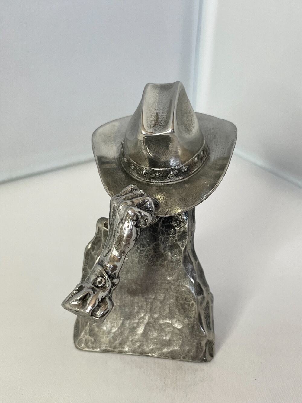 Jose Luis De Casasola Pewter Cowboy Hat Handmade Sculpture Signed